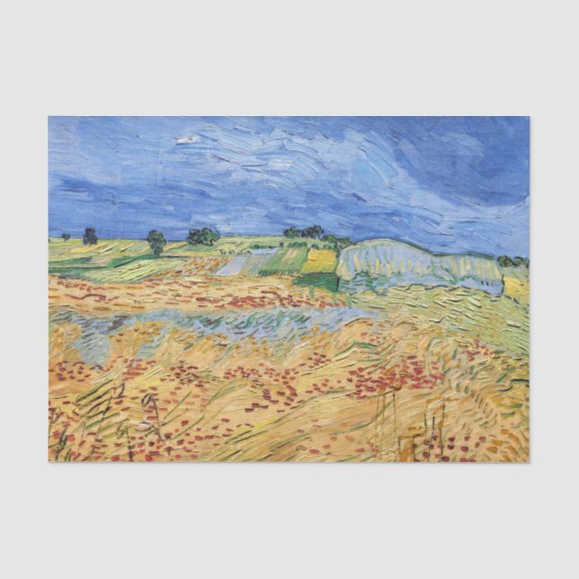 Papier Mousseline Vincent van Gogh - Les champs / Plaine à Auvers (Recto)