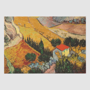 Papier Mousseline Vincent van Gogh - Paysage, Maison et Laboureur