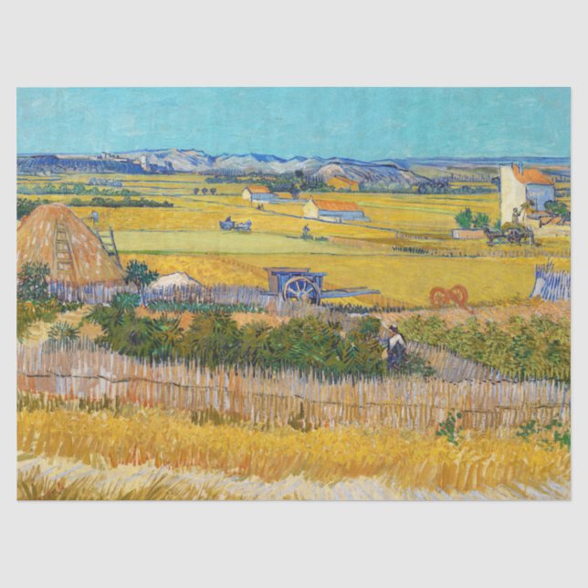 Papier Mousseline Vincent van Gogh - Récolte à La Crau (Recto)