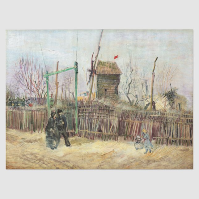 Papier Mousseline Vincent van Gogh - Scène de rue à Montmartre (Recto)