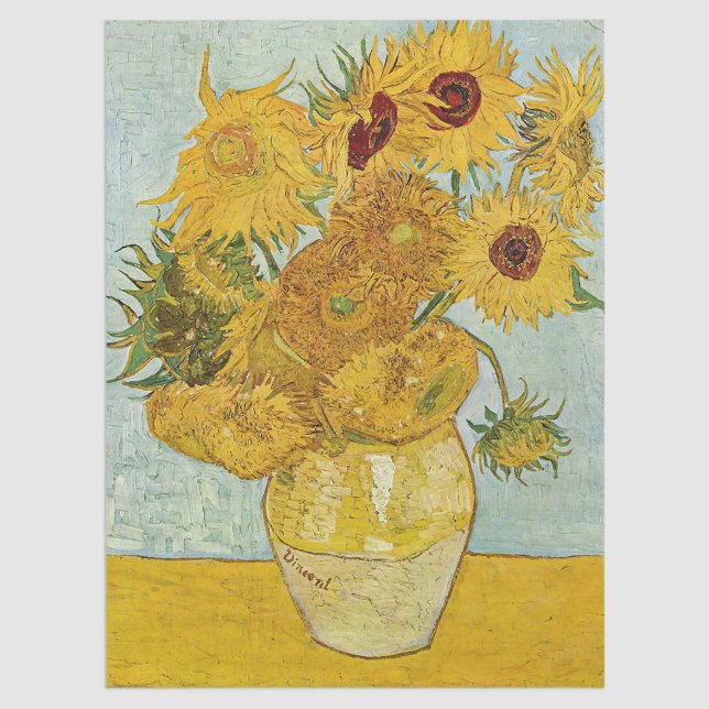 Papier Mousseline Vincent Van Gogh - Vase avec douze tournesols (Créateur téléchargé)