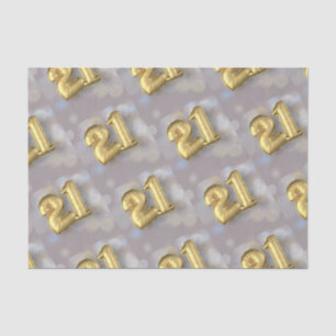 Papier Mousseline Vingt ballons d'un 21 or