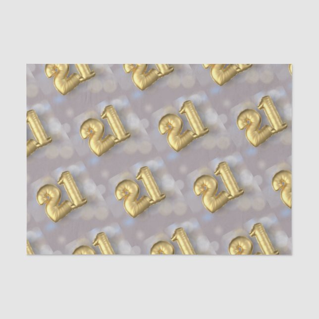Papier Mousseline Vingt ballons d'un 21 or (Recto)