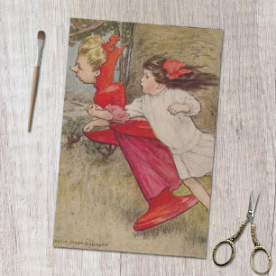 Papier Mousseline Vintage Alice's Adventures in Wonderland Red Queen