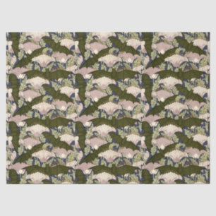 Papier Mousseline Vintage Art Nouveau Chauves-Bats Et Populations Mo