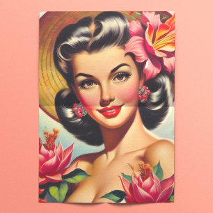 Papier Mousseline Vintage broche florale vers le haut