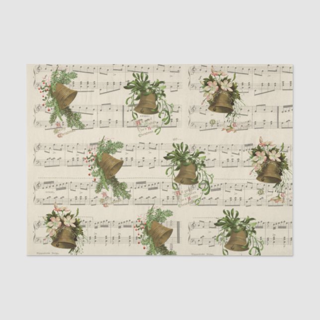 Papier Mousseline Vintage Christmas Bell Music (Recto)