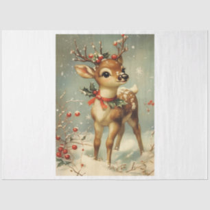 Papier Mousseline Vintage Christmas Deer