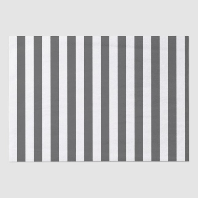 Papier Mousseline Vintage Classic rayures blanches et gris foncé (Recto)