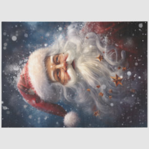 Papier Mousseline Vintage classique Santa Claus dans la forêt de nei