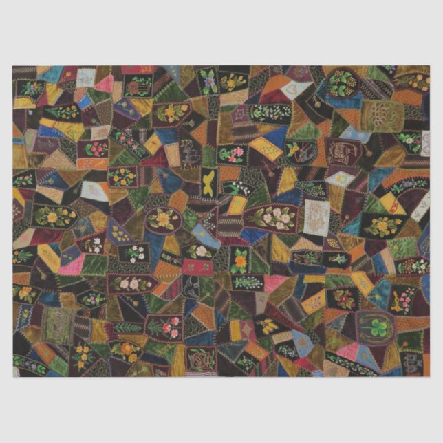 Papier Mousseline Vintage Crazy Quilt (Recto)