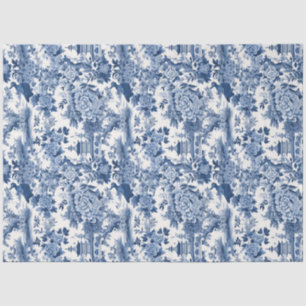 Papier Mousseline Vintage delft bleu Chinoiserie china oiseaux fleur