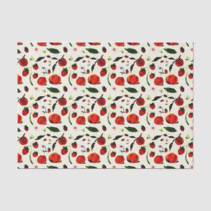 Papier Mousseline Vintage été Peachy Fruit rose Fleurs Papillon