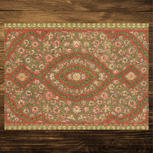 Papier Mousseline Vintage Floral Indien Motif de tapis