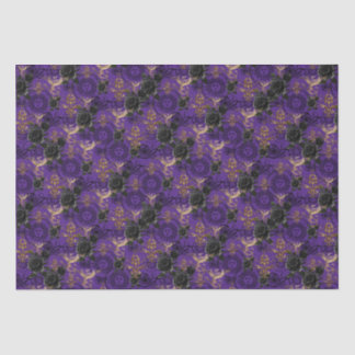 Papier Mousseline Vintage gothique Phoenix et Rose violet Motif