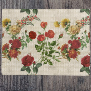 Papier Mousseline Vintage Halloween Goth Découpage Rose victorien