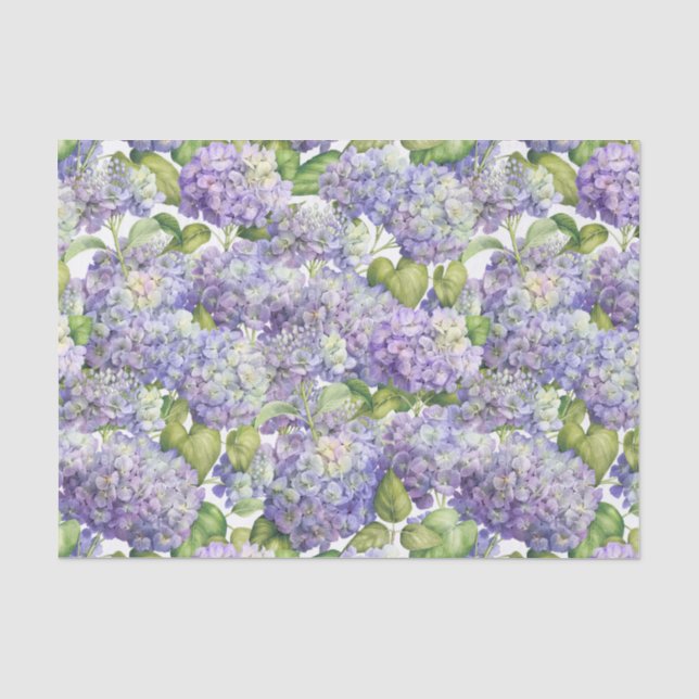 Papier Mousseline Vintage Hydrangée Florale (Recto)