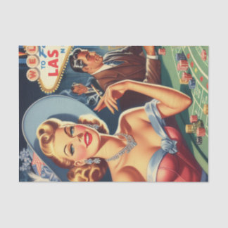 Papier Mousseline Vintage Las Vegas Casino Pin Up