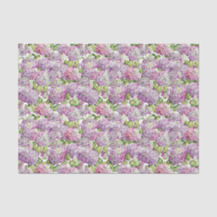 Papier Mousseline Vintage lignée de lavande rose Hydrangea