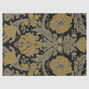 Papier Mousseline Vintage manuscrite baroque noire et or