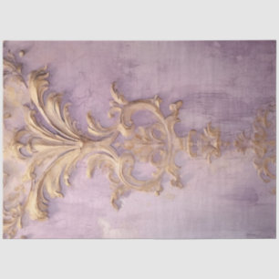 Papier Mousseline Vintage mauve grunge mur feuille d'or baroque