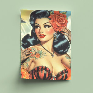 Papier Mousseline Vintage mignonne fille de tatouage