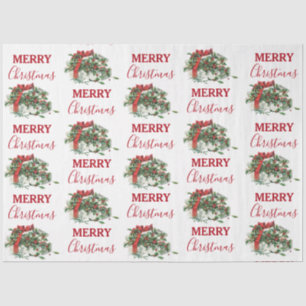 Papier Mousseline Vintage Noël Cadeau de vacances Holly Berries