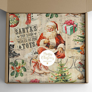 Papier Mousseline Vintage Noël Collage Découpage