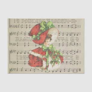 Papier Mousseline Vintage Noël Mode Musique Feuille Découpage