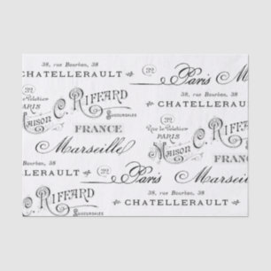Papier Mousseline Vintage Paris City Noms Paris Tissue Paper