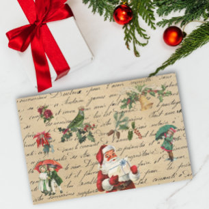 Papier Mousseline Vintage Père Noël Decoupage Victorian