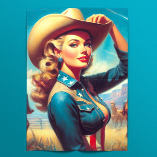 Papier Mousseline Vintage Rodeo Pin-up