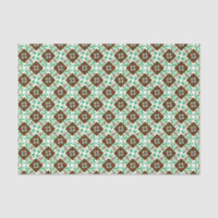 Vintage Rouge Vert Blanc Barcelone Floral