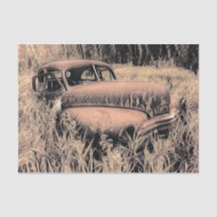 Papier Mousseline Vintage Russe Brown Croquis Art Voiture Antique