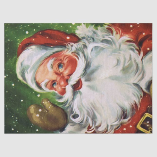 Papier Mousseline Vintage Santa Face 1 (Recto)