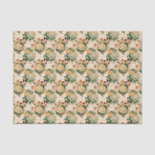Papier Mousseline Vintage Script Floral