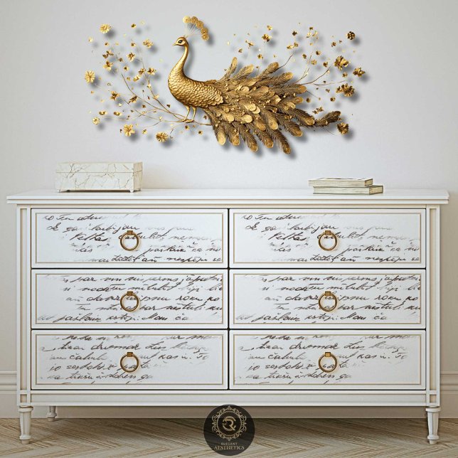 Papier Mousseline Vintage Script Letter Decoupage  (Créateur téléchargé)