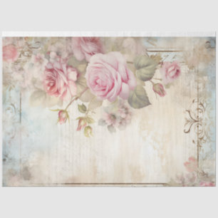 Papier Mousseline Vintage shabby chic blush anglais rose éphemera