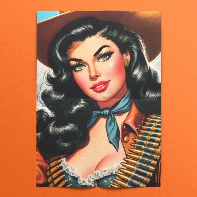 Papier Mousseline Vintage Sheriff Pin-up (Créateur téléchargé)