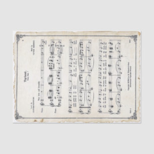 Papier Mousseline Vintage Toyland Sheet Musique Parchemin de Noël