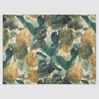 Papier Mousseline vintage tropical leaf pattern aesthetic