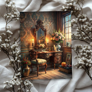 Papier Mousseline Vintage victorien romantique table de coin rose da