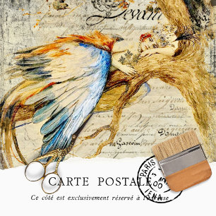 Papier Mousseline Vintage Woman French Rustic Texture Bird Decoupage