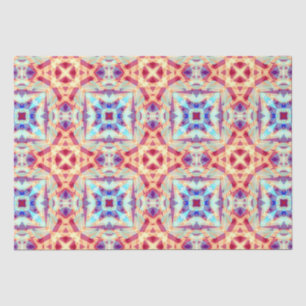 Papier Mousseline violet jaune Turquoise rouge géométrique marocain