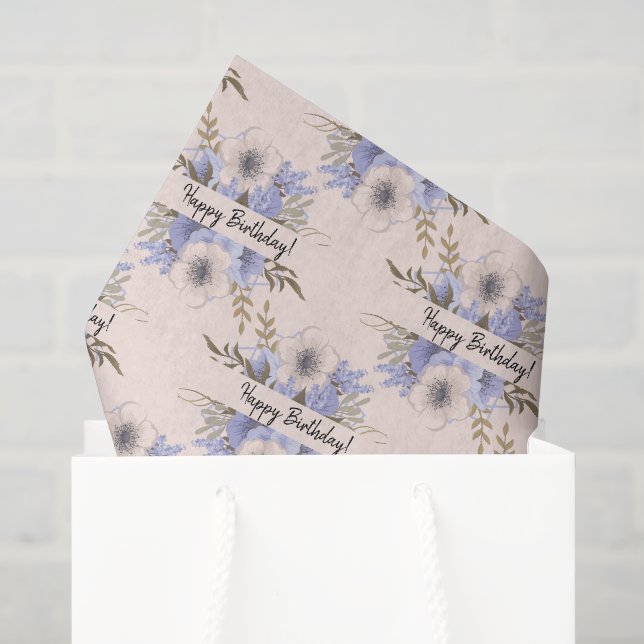 Papier Mousseline Violet & Pastel Rose Personnalisé (Sac cadeau)