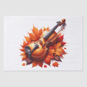 Papier Mousseline Violon dans le lit des feuilles