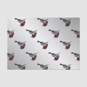 Papier Mousseline Violon et argent Rose