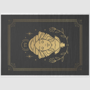 Papier Mousseline Virgo Zodiac Black and Gold Mysical Horoscope