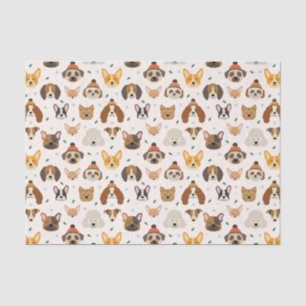 Papier Mousseline Visages de chiens en hiver Casquette Motif de vaca