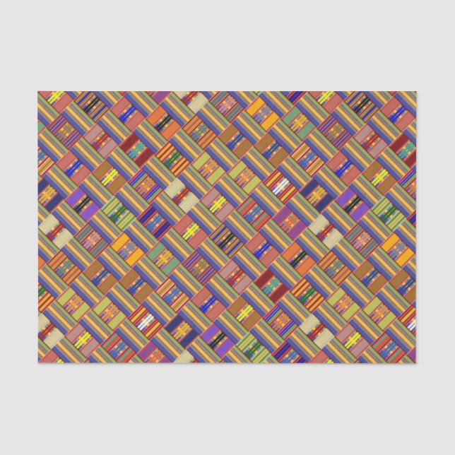 Papier Mousseline Vitrail africain Kente K45 Angled (Recto)